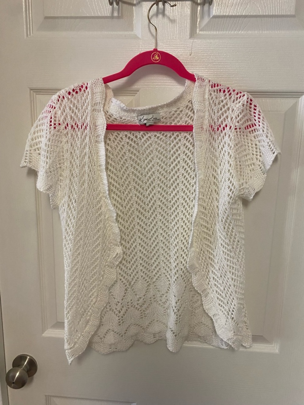 White Open Knit Cardigan
